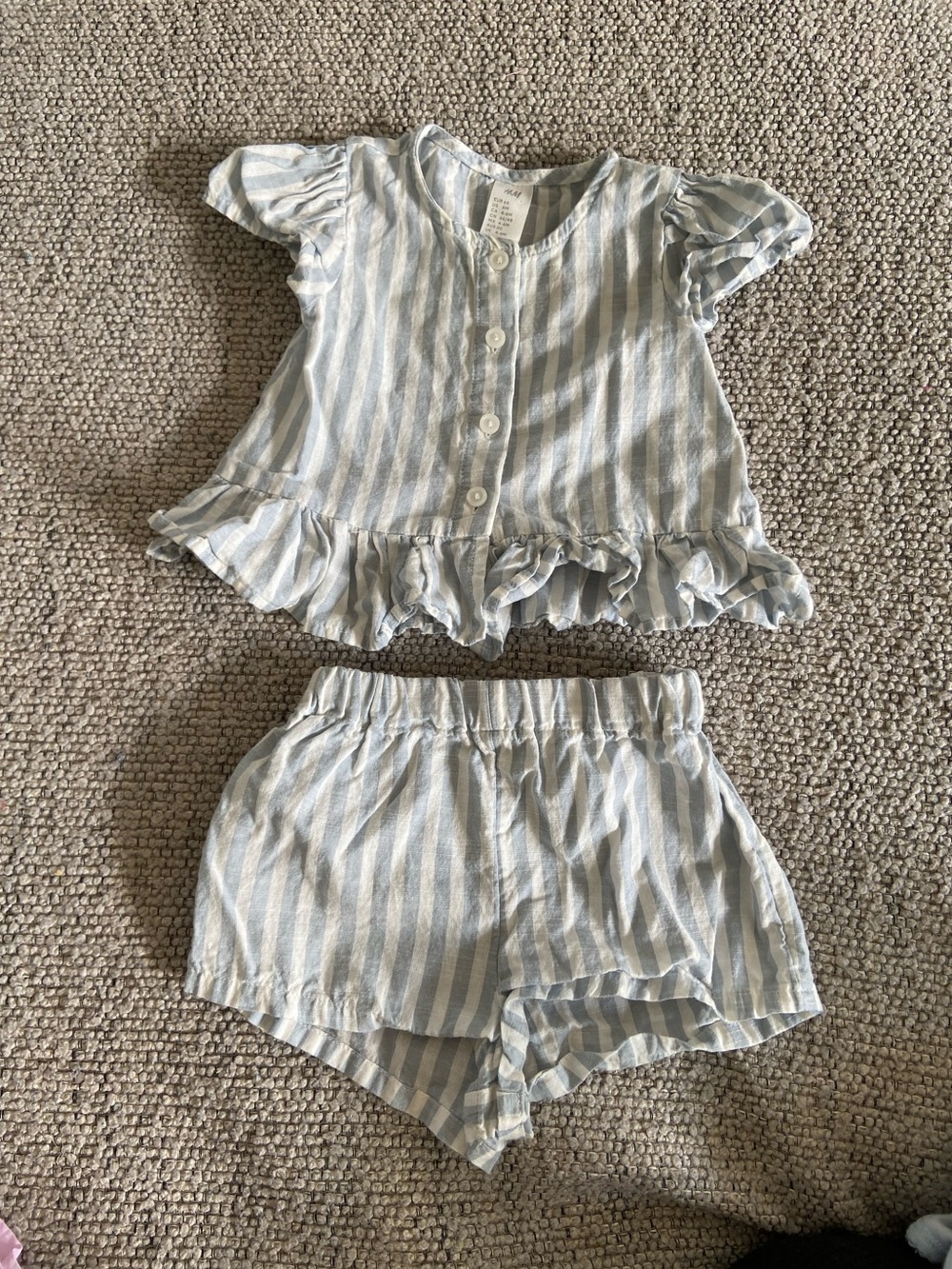 2/$20 Bundle - Light Blue Striped Baby Set